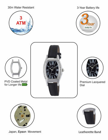 Maxima ATTIVO Women Black Dial Analogue Watch - 60411LMLI